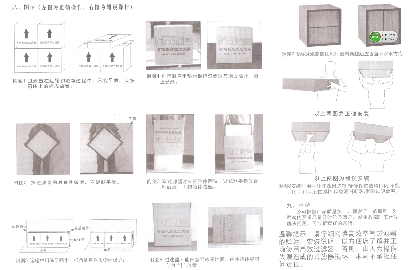 高效过滤器贮存运输